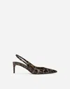 Dolce & Gabbana Printed Polished Calfskin Slingbacks In Animal Print
