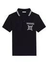 Dolce & Gabbana Printed Polo Shirt In Blue