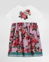 Dolce & Gabbana Printed Poplin And Jersey Dress In Multicolor