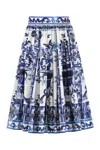 Dolce & Gabbana Majolica Print Midi Skirt In Purple