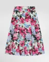 Dolce & Gabbana Printed Poplin Skirt In Multicolor