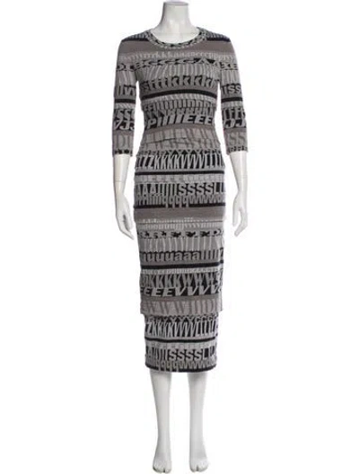 Pre-owned Dolce & Gabbana Printed Ruffle Embellishment Skirt Set In Gray