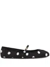 Dolce & Gabbana Odette Polka-dot Satin Ballet Flats