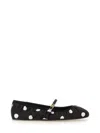 Dolce & Gabbana Odette Polka-dot Satin Ballet Flats In Black