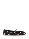 Dolce & Gabbana Odette Polka-dot Satin Ballet Flats In Black