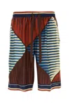 Dolce & Gabbana Printed Silk Bermuda Shorts Set