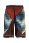 Dolce & Gabbana Printed Silk Bermuda Shorts Set
