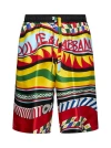 Dolce & Gabbana Printed Satin Bermuda Shorts