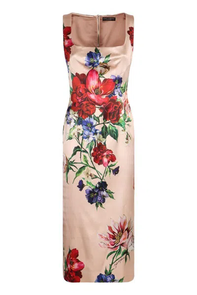 DOLCE & GABBANA DOLCE & GABBANA PRINTED SATIN DRESS