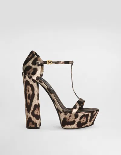 DOLCE & GABBANA PRINTED SATIN SANDALS