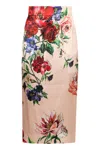 Dolce & Gabbana Printed Stretch Satin Skirt In Bfioriantichifnud