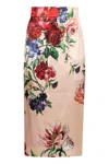 Dolce & Gabbana Longuette Skirt With Floral Print In Pink