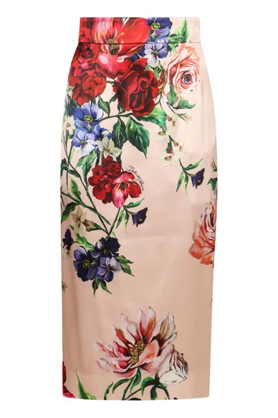 DOLCE & GABBANA DOLCE & GABBANA PRINTED SATIN SKIRT