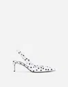 Dolce & Gabbana Polka Dot-print Slingback Pumps In White & Black