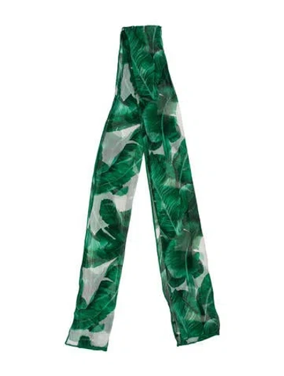 Pre-owned Dolce & Gabbana Printed Scarf In Green