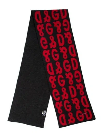 Pre-owned Dolce & Gabbana Printed Scarf In Red