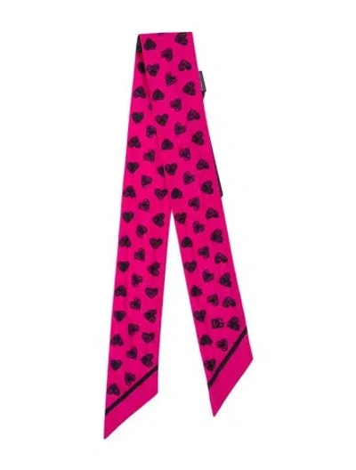 Pre-owned Dolce & Gabbana Printed Scarf W/ Tags In Pink