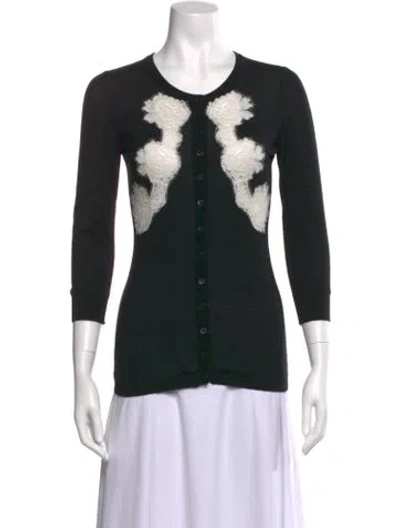 Pre-owned Dolce & Gabbana Printed Scoop Neck Sweater In Black