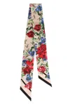 Dolce & Gabbana Square Scarf Flower Print In Multicolor