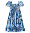 Dolce & Gabbana Bedrucktes Kleid Aus Baumwollpopeline In Blau