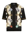 Dolce & Gabbana Silk And Cotton Shirt With Perfume Print In Black