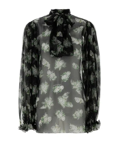 Dolce & Gabbana Printed Shirt In Black