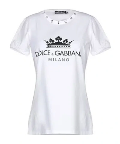 Dolce & Gabbana Printed Short Sleeve T-shirt In White