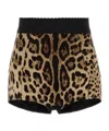 Dolce & Gabbana Brown Printed Stretch Silk Shorts In Animal Print