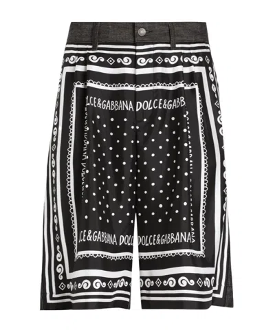DOLCE & GABBANA DOLCE  GABBANA LOGO PRINTED BERMUDA SHORTS
