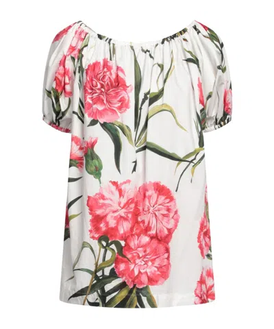Dolce & Gabbana Printed Short-sleeve Top In White