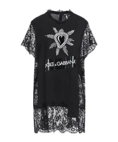 Dolce & Gabbana Printed Short-sleeved T-shirt In Black