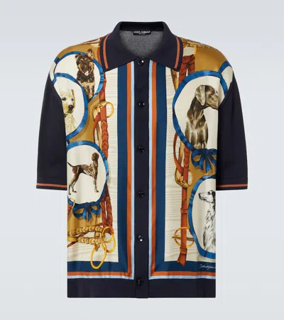 Dolce & Gabbana Printed Silk And Cotton Bowling Shirt In Multicoloured
