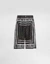 Dolce & Gabbana Printed Silk And Denim Shorts In Multicolor