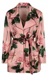 Dolce & Gabbana Silk Floral Shirt With Waist Belt