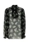 Dolce & Gabbana Printed Silk Blouse In Black