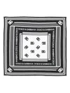 Dolce & Gabbana Silk Square Foulard Border Print In Black
