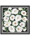 Dolce & Gabbana Black Scarf In Pure Silk With Floral Print In Black