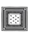 Dolce & Gabbana Silk Square Foulard Border Print In Black