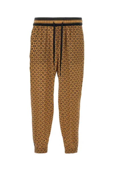 Dolce & Gabbana Printed Silk Joggers In Multi