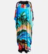 Dolce & Gabbana Printed Silk Kaftan In Multi