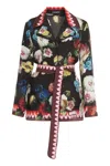 Dolce & Gabbana Belted Floral-print Silk-twill Shirt