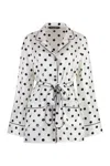 Dolce & Gabbana Silk Polka Dot Pajama Shirt In White