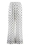 Dolce & Gabbana Silk Polka Dot Print Pajama In White