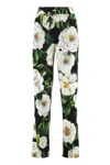 Dolce & Gabbana Gardenia Print Stretch Silk Charmeuse Pajama Pants