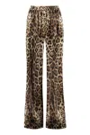 Dolce & Gabbana Leopard-print Straight Trousers In Brown