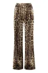 Dolce & Gabbana Leopard-print Straight Trousers In Brown