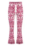 Dolce & Gabbana Trumpet Trousers Maiolica Print In Pink