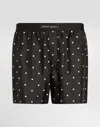 Dolce & Gabbana Printed Silk Regular-fit Boxer Shorts In Print