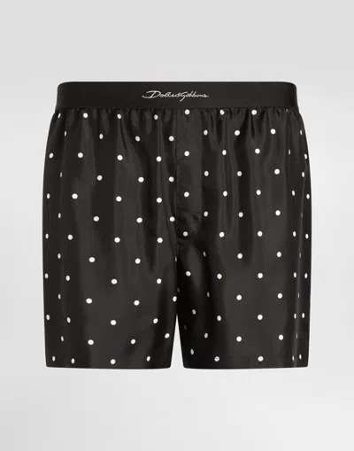 Dolce & Gabbana Printed Silk Regular-fit Boxer Shorts