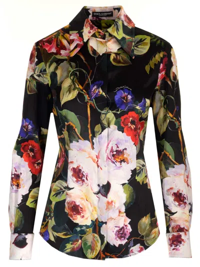 Dolce & Gabbana Printed Silk Shirt In Fantasia